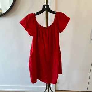 Cotton off the shoulder red dress